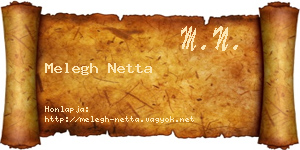 Melegh Netta névjegykártya
